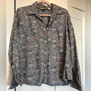 Liz Claiborne Floral Patterned Women's Top Long Sleeve